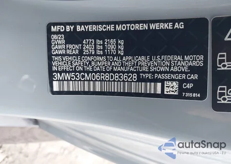 2024 BMW M240 I xDrive из США, поврежденный, VIN 3MW53CM06R8D83628